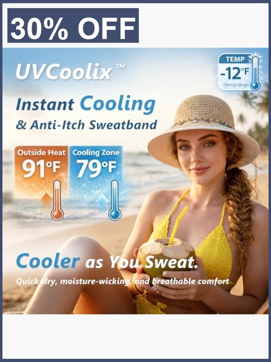 UPF50+ Wide Brim Straw Sun Hat with Ponytail Opening & Chin Strap main image 5